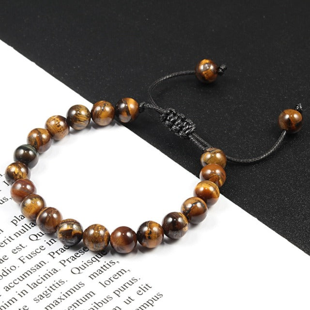 Bracelet Pierre Oeil de Tigre Gourmette