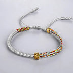 Gray Tibetan Buddhist Braided ID Bracelet