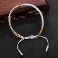 Gray Tibetan Buddhist Braided ID Bracelet