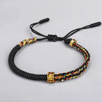 Black Tibetan Buddhist Braided ID Bracelet