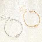 Bracelet pour Couple Noeud Entrelacé Or et Argent (Lot de 2 Bracelets)