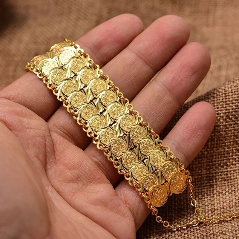 Bracelet pour femme arabe musulman islam or double