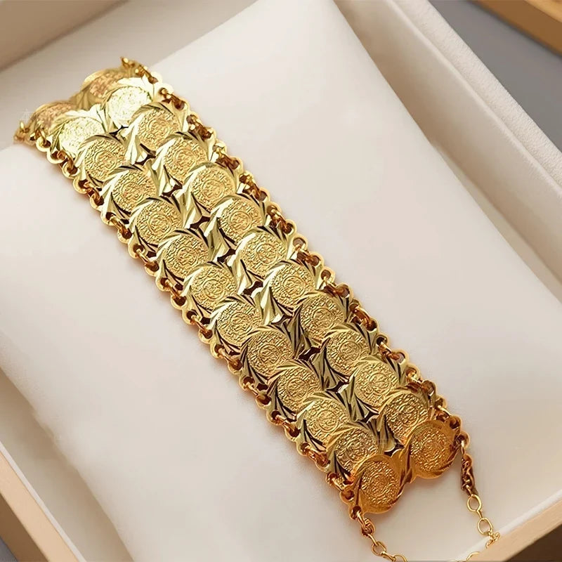 Bracelet pour femme arabe musulman islam or double