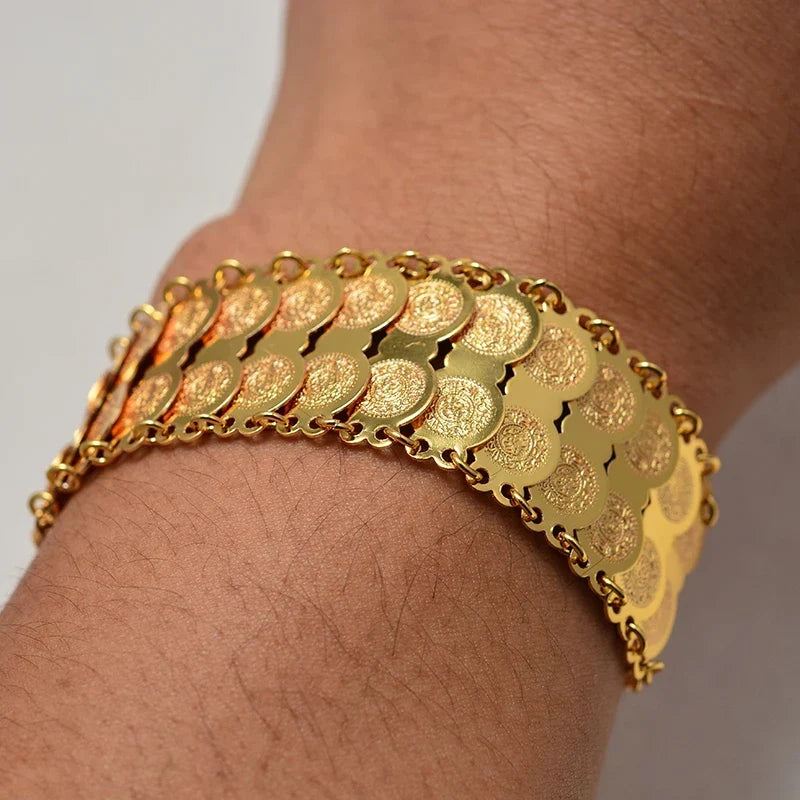 Bracelet pour femme arabe musulman islam or double