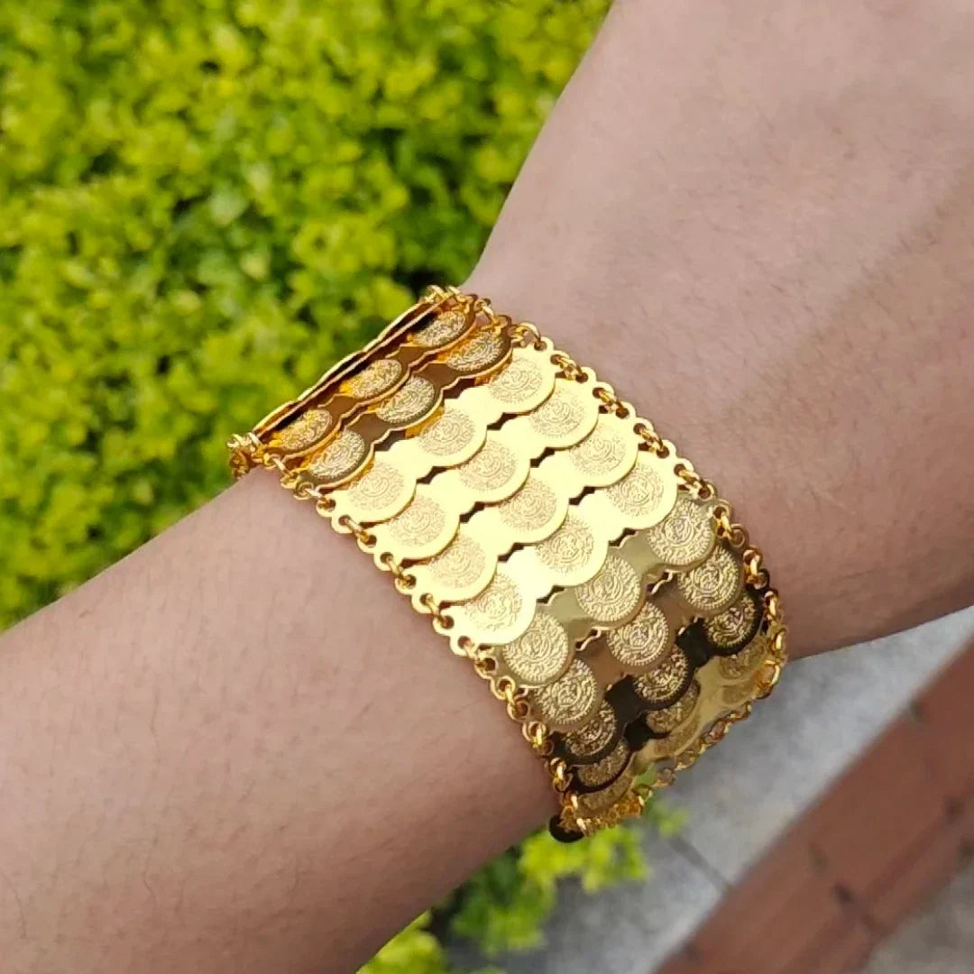 Bracelet pour femme arabe musulman islam or triple