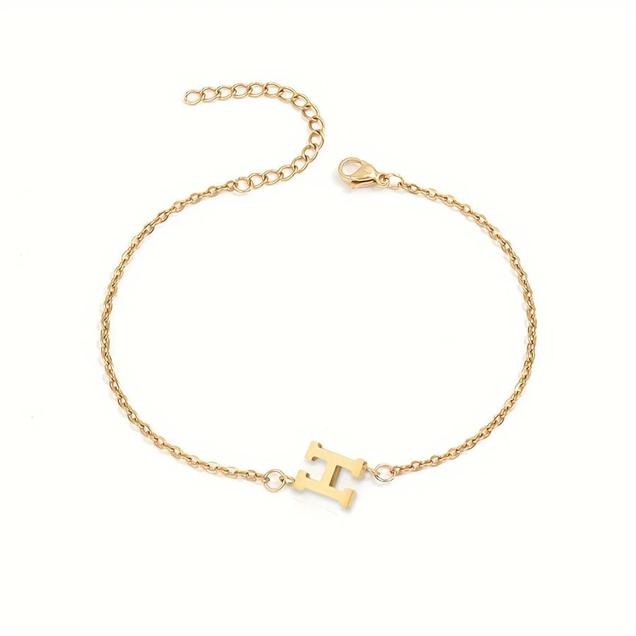 Personalized Bracelet for Women with Gold Initial h