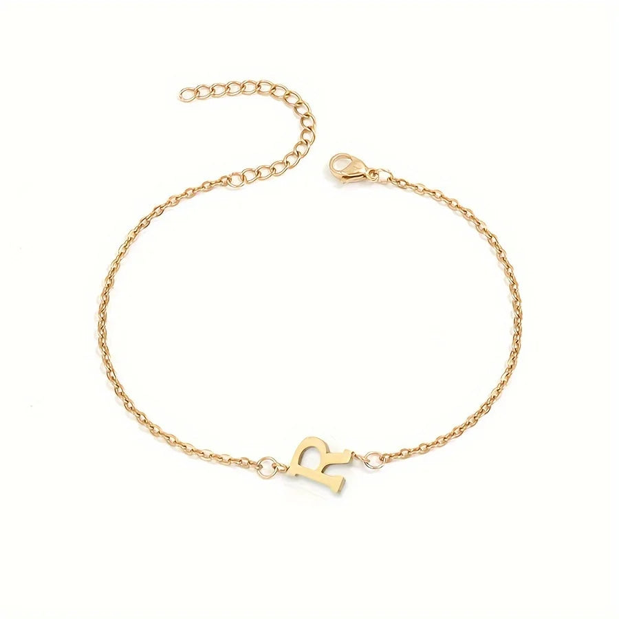 Personalized Bracelet for Women with Gold Initial r