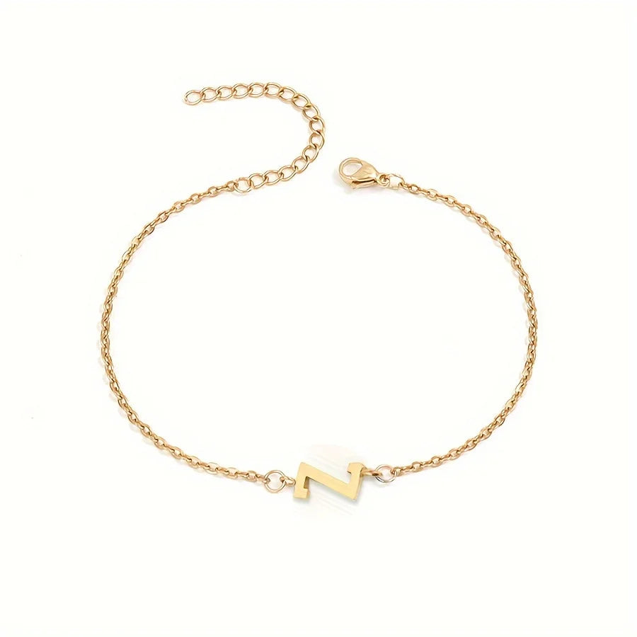 Bracelet Personnalisé pour Femme avec Initiale Or z