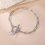 Bracelet pour femme avec pendentif de l'étoile de David symbole juif argent