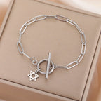 Bracelet pour femme avec pendentif de l'étoile de David symbole juif argent