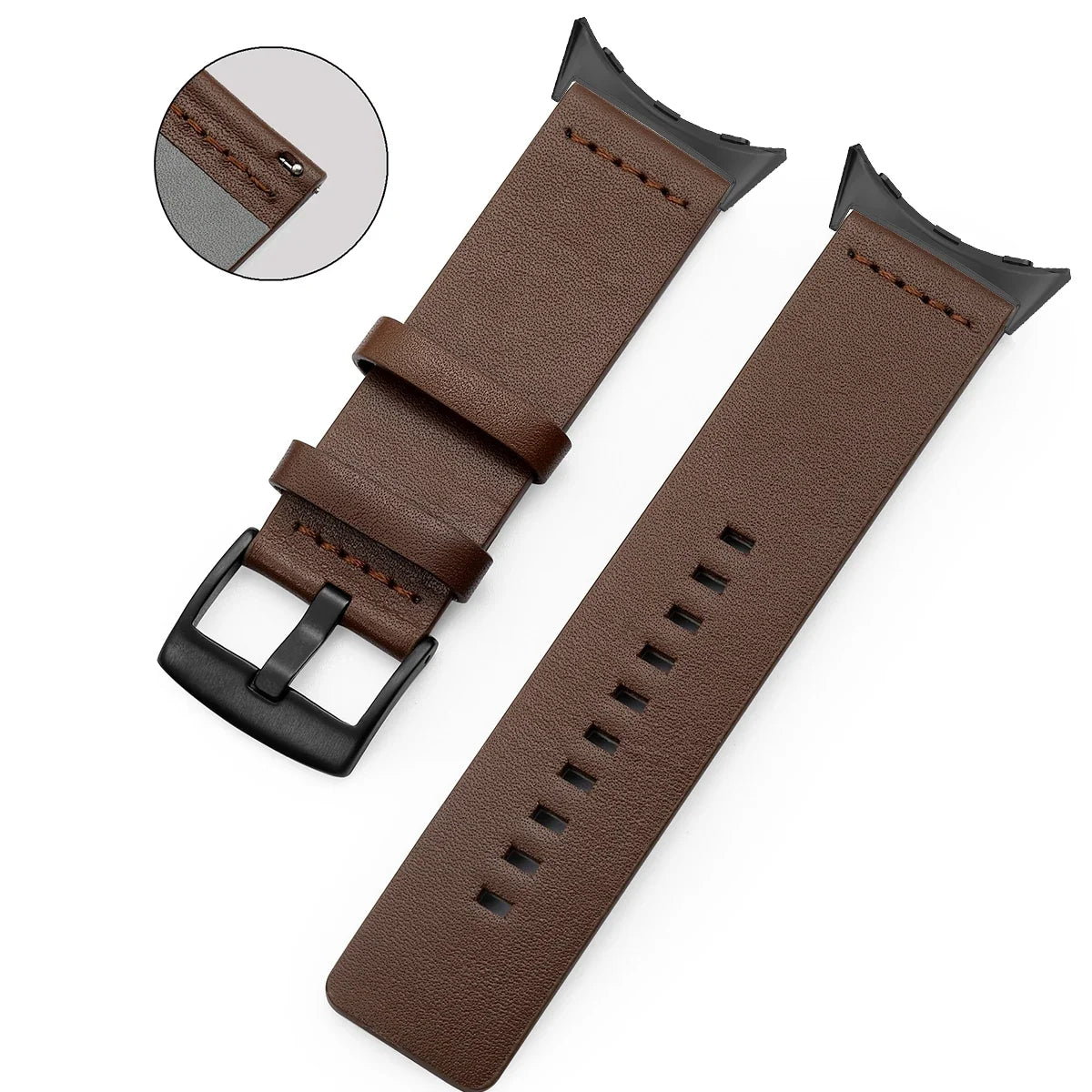Bracelet pour Google Pixel Watch en cuir marron 1, 2, 3, 41mm 45mm