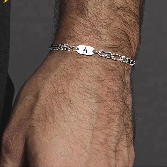 Bracelet homme initiale a