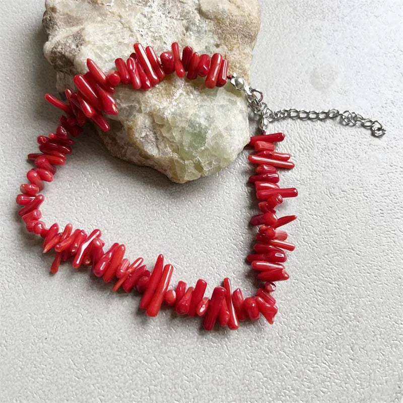 Bracelet réglable corail rouge
