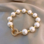 Retro Bracelet with Pearls and Zircon