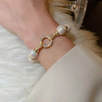 Retro Bracelet with Pearls and Zircon