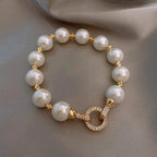 Retro Bracelet with Pearls and Zircon