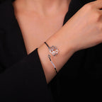 Rigid Lotus Flower Bracelet for Women silver