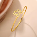 Rigid Lotus Flower Bracelet for Women gold