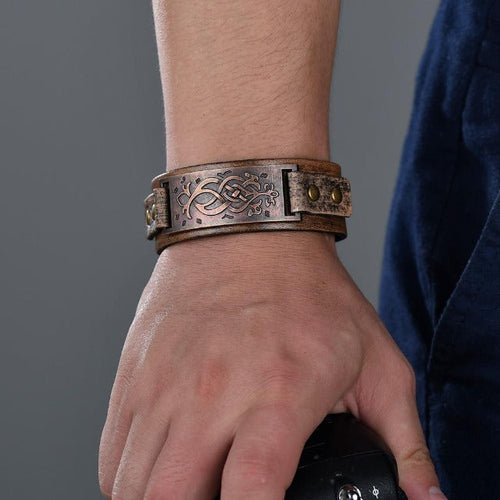 Scandinavian Men's Leather Bracelet