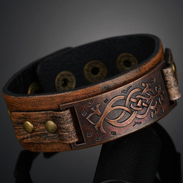 Scandinavian Men's Leather Bracelet
