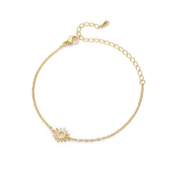 Sun Bracelet Women Chain Star gold