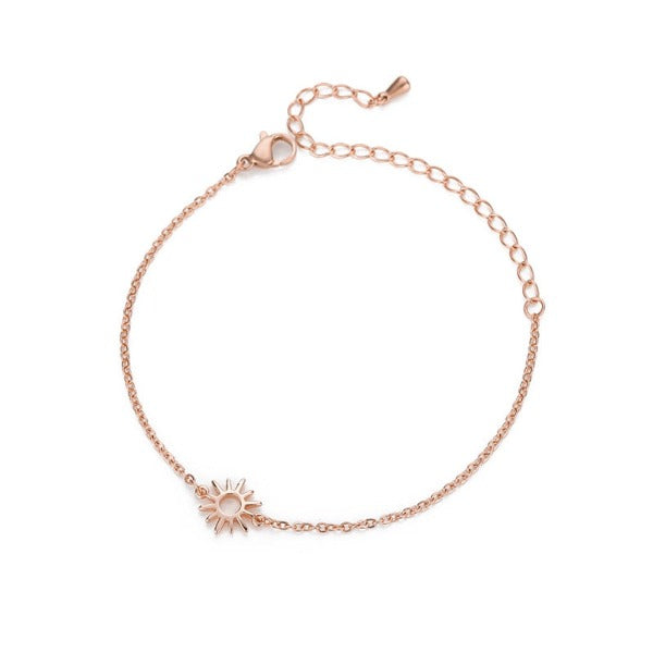 Sun Bracelet Women Chain Star rose gold