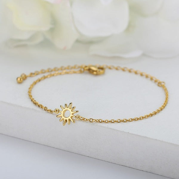 Sun Bracelet Women Chain Star gold