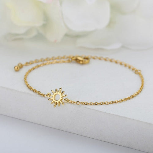Sun Bracelet Women Chain Star gold