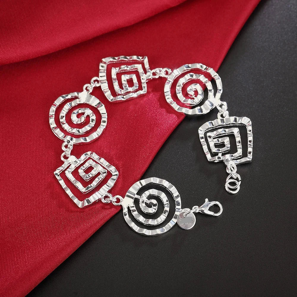 Bracelet spirale argenté pour femme