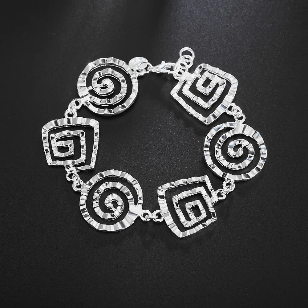 Bracelet spirale argenté pour femme