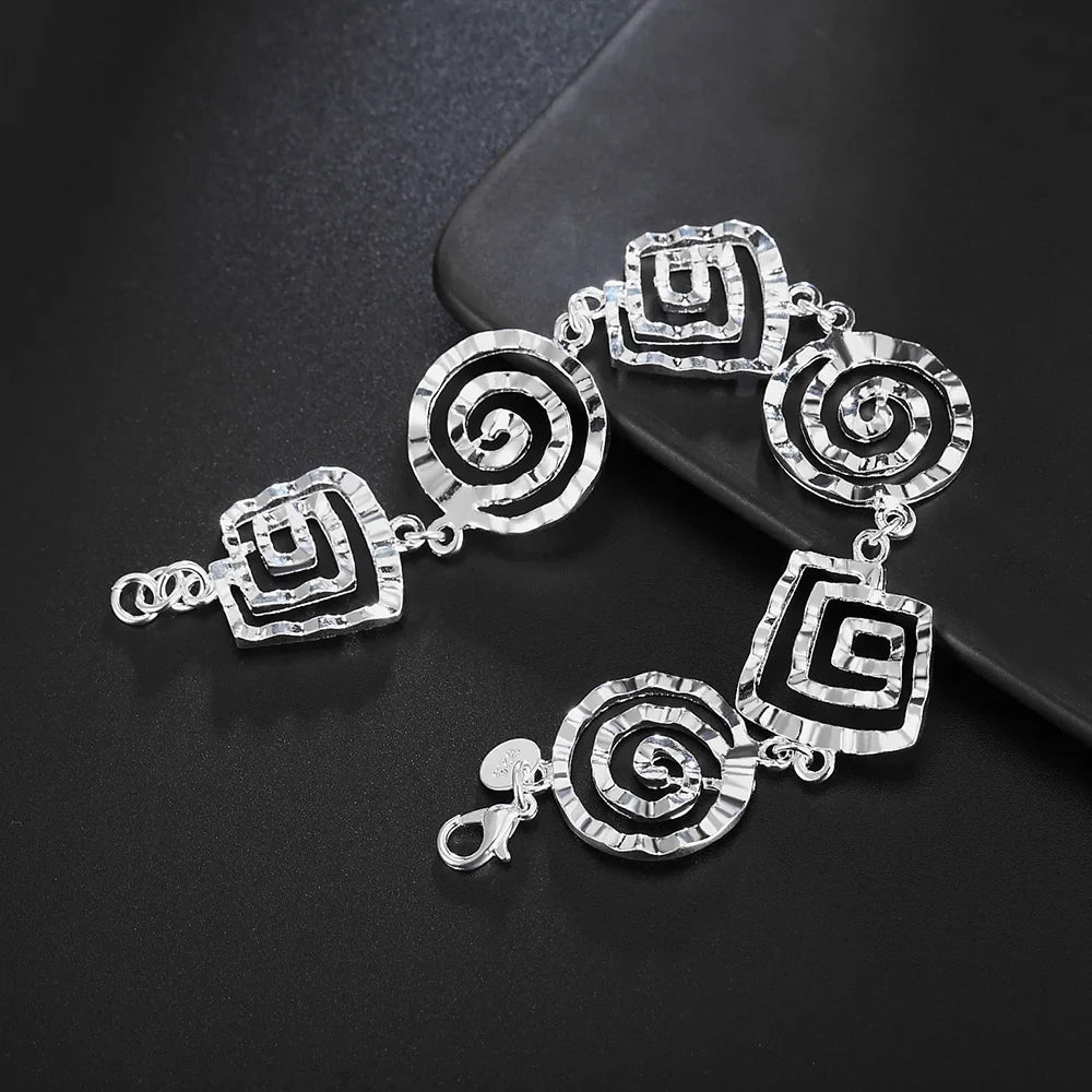 Bracelet spirale argenté pour femme