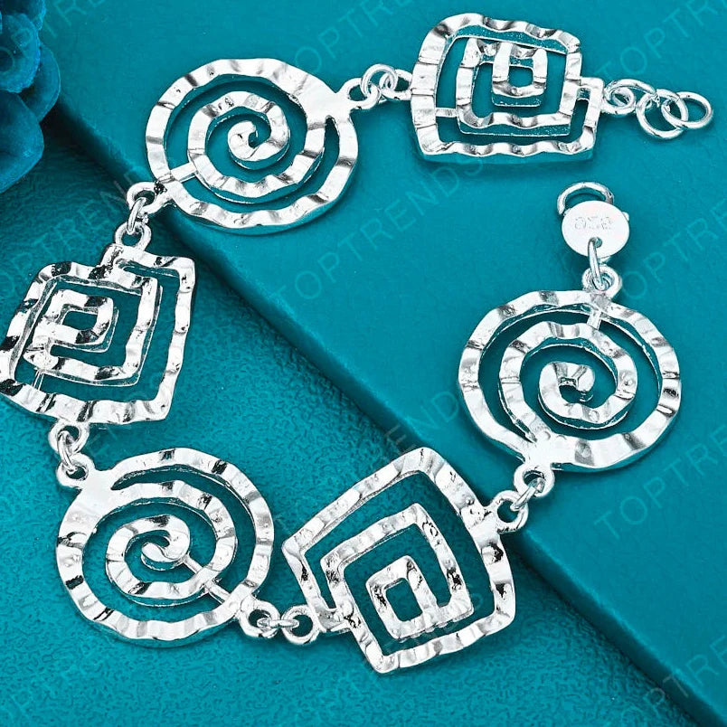 Bracelet spirale argenté pour femme