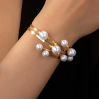 Stylish Bracelet with White Beads