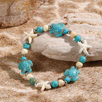 Bohemian Style Bracelet Turtles and Starfish Shell