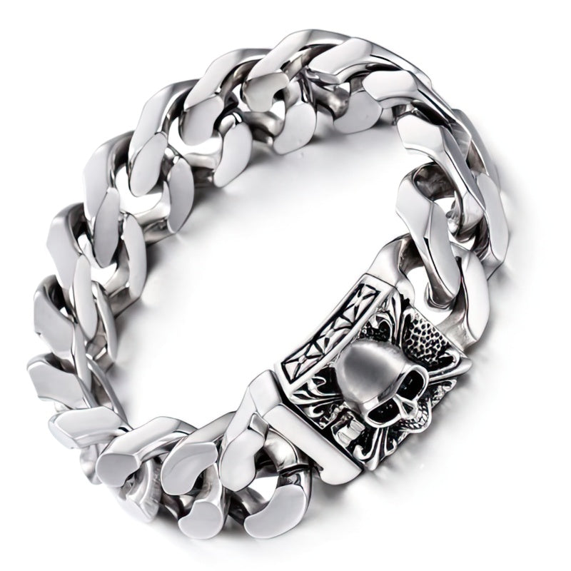 Silver Skull Bracelet for Men