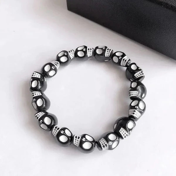 White & Black Skull Bracelet black