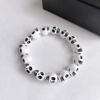 White & Black Skull Bracelet white