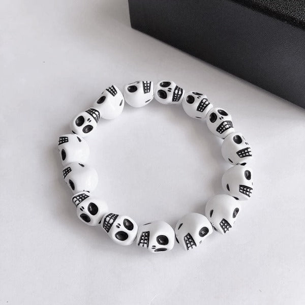 White & Black Skull Bracelet white