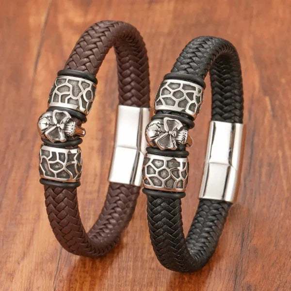 Leather Skull Bracelet