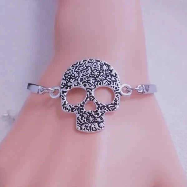 Silver Skull Bracelet for Women
