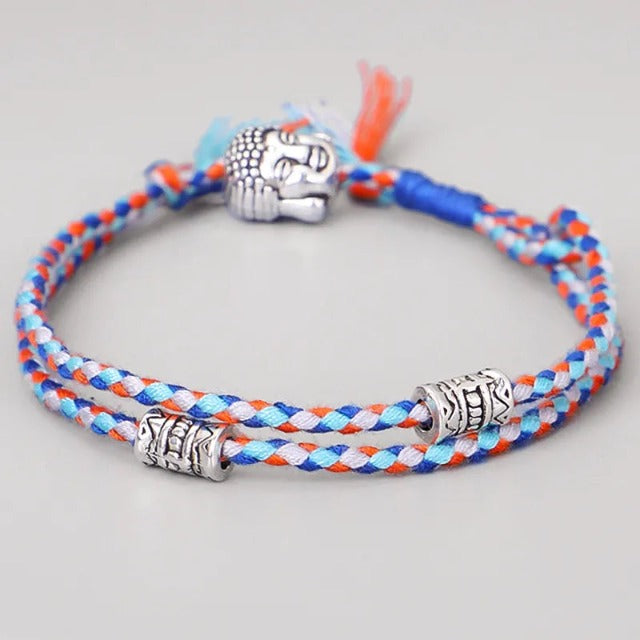 Blue Tibetan Braided Lucky Charm Bracelet