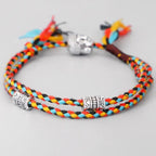 Orange Tibetan Braided Lucky Charm Bracelet