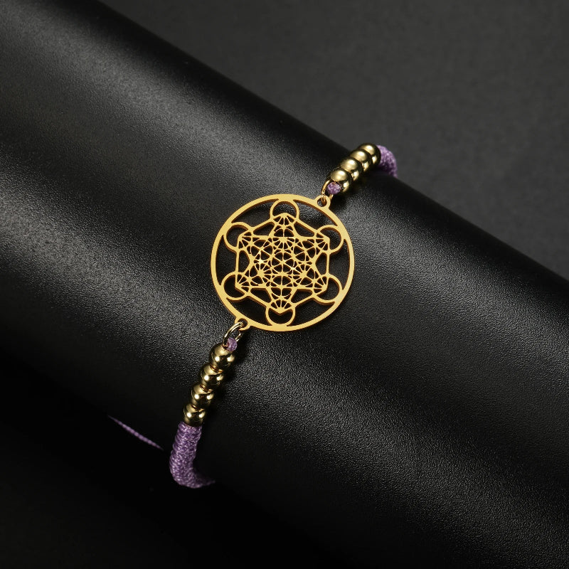 Colored Women's Metatron Cube Bracelet purple
