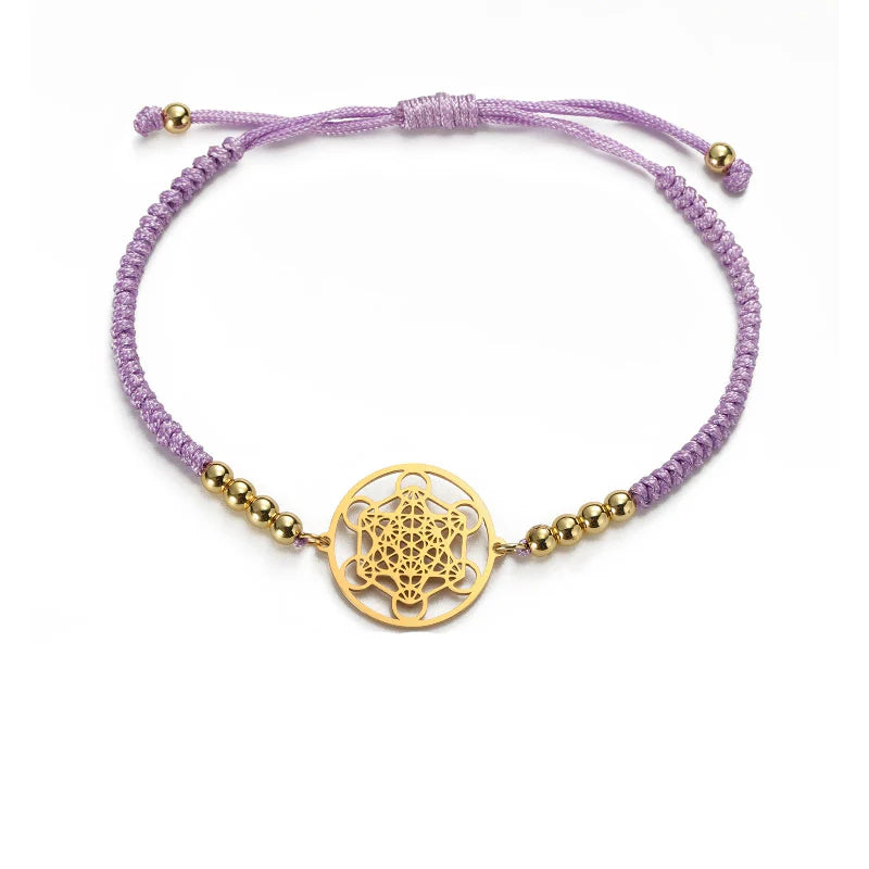 Colored Women's Metatron Cube Bracelet purple