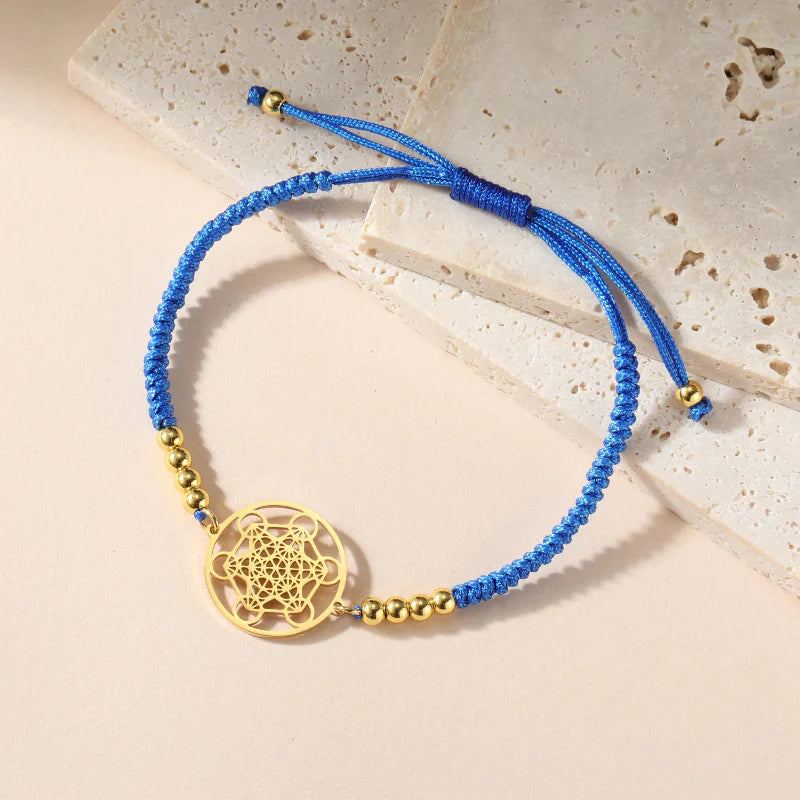 Colored Women's Metatron Cube Bracelet blue