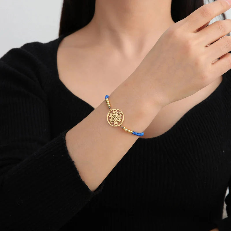 Colored Women's Metatron Cube Bracelet blue