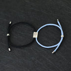 Bracelets Tressés Gourmette pour Couples "Love" bleu et  noir