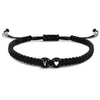 Bracelet tressé initiale v