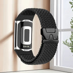 Bracelet tressé pour montre Fitbit Charge 5, Charge 6 noir