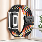 Bracelet tressé pour montre Fitbit Charge 5, Charge 6 noir multicolore